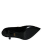 Black Mary Janes Velvet Gold Pumps Shoes