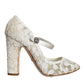 White Lace Crystals Heels Sandals Shoes