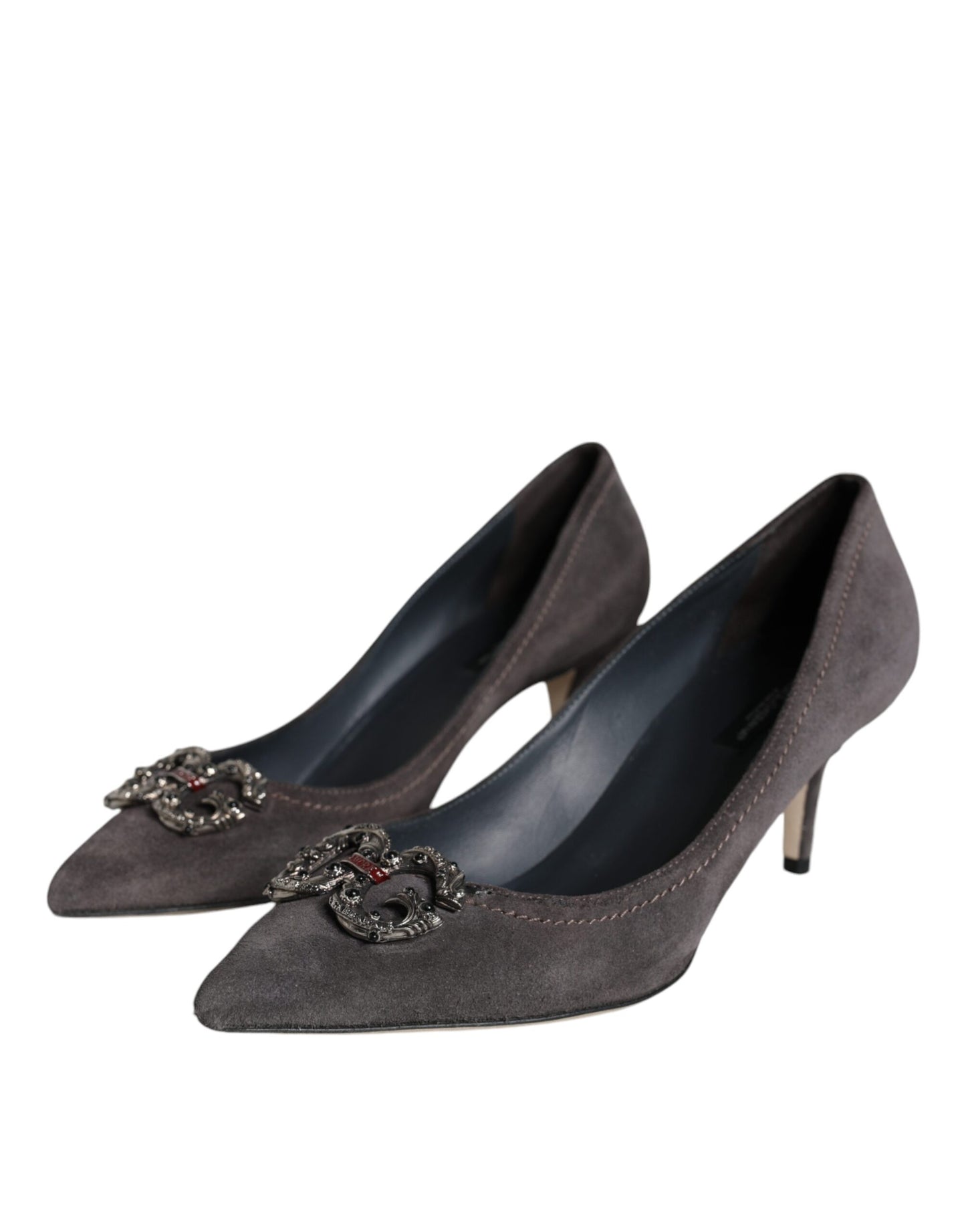 Gray Amore Suede Bellucci Heels Pumps Shoes