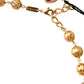 Gold Brass Mix Fiori Flowers Crystal Chain Necklace