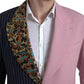 Multicolor Patchwork Single Breasted Blazer