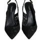 Black Taormina Lace Bellucci Slingbacks Shoes