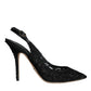 Black Taormina Lace Bellucci Slingbacks Shoes