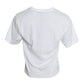 White Cotton Short Sleeve Crewneck T-shirt