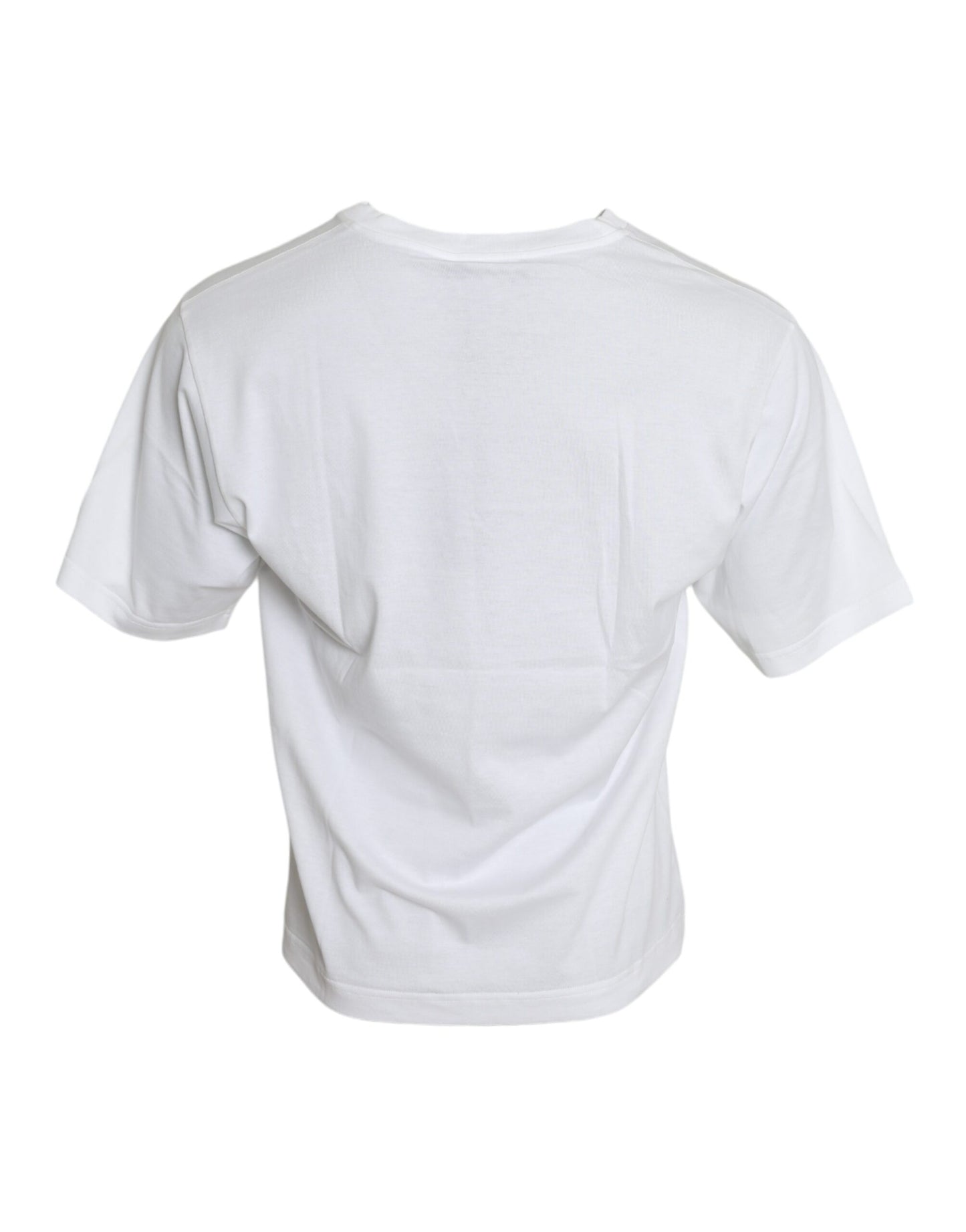 White Cotton Short Sleeve Crewneck T-shirt