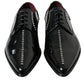 Black Leather Crystal Dress Formal Shoes