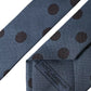 Blue Black Silk Polka Dot Adjustable Men Tie