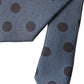 Blue Black Silk Polka Dot Adjustable Men Tie