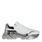 White Silver Daymaster Leather Sneakers Shoes