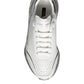 White Silver Daymaster Leather Sneakers Shoes