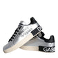 Silver Portofino Calf Leather Sneakers Shoes