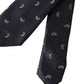 Dark Blue Fantasy 100% Silk Adjustable Men Tie