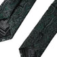 Green Floral Pattern 100% Silk Adjustable Men Tie