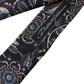 Black Floral Pattern Silk Adjustable Men Tie