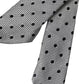 Black White Dot Fantasy Silk Adjustable Men Tie