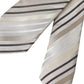 Beige Stripes Fantasy Silk Adjustable Men Tie