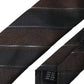 Brown Black Stripes Silk Adjustable Tie