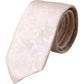 Off White Floral Brocade Silk Adjustable Men Tie