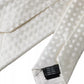 White Dotted Silk Classic Adjustable Men Tie