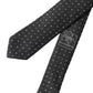 Black Polka Dot Silk Adjustable Men Tie