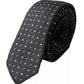 Black Polka Dot Silk Adjustable Men Tie