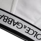 White Cotton Stretch Branded Logo Underwear