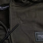 Army Green Logo Hooded Full Zip Sweater