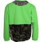 Green Patchwork Heart Crew Neck Pullover Sweater