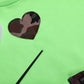 Green Patchwork Heart Crew Neck Pullover Sweater