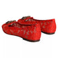 Red Lace Crystal Ballet Flats Loafers Shoes