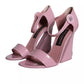 Pink Patent Leather Ankle Strap Heels Sandals Shoes