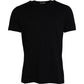 Black Cotton Round Neck Short Sleeves T-shirt