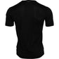 Black Silk Round Neck Short Sleeve T-shirt