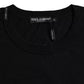 Black Logo Embossed Cotton Crew Neck T-shirt