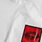 White Red Lips Print Cotton Men T-shirt