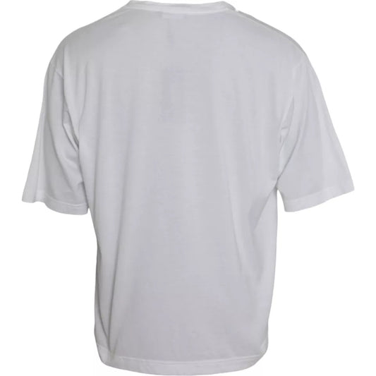 White Cotton Round Neck Short Sleeve T-shirt