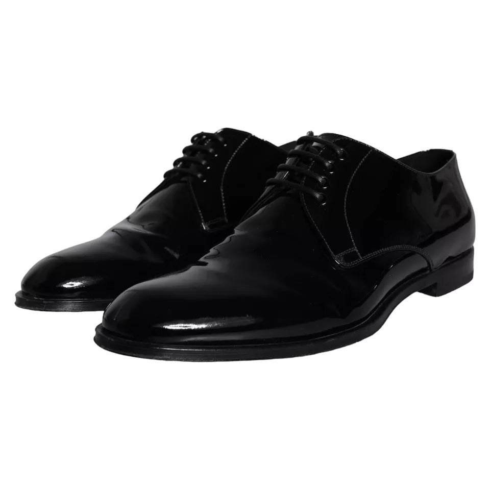 Black Calfskin Leather Derby Men Dress Shoes