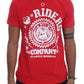 Chic Red 'RIDERS' Motive Crewneck Tee