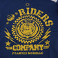 Stylish Blue Riders Motif Cotton Tee