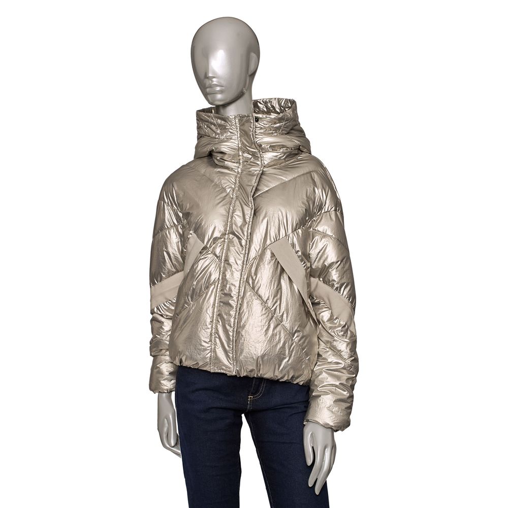 Silver Polyester Women Jacket