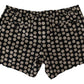 Black White Polka Dots Cotton Linen Shorts