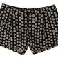 Black White Polka Dots Cotton Linen Shorts