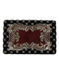 Bordeaux Black Velvet Gold Frame Clutch Evening Purse Bag