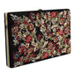 Multicolor Floral Gold Frame Clutch Evening Purse Bag