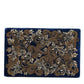 Blue Velvet Gold Frame Clutch Evening Party Purse Bag