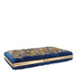 Blue Velvet Gold Frame Clutch Evening Party Purse Bag