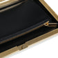 White Leather Gold Frame Clutch Evening Party Purse Bag