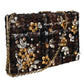 Multicolor Tweed Floral Clutch Evening Party Purse CrossBody Bag