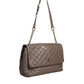 Brown Quilted Leather Shoulder Purse Satchel Bag