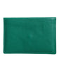 Green Leather Handbag Clutch Mini Purse Pouch Tablet Case